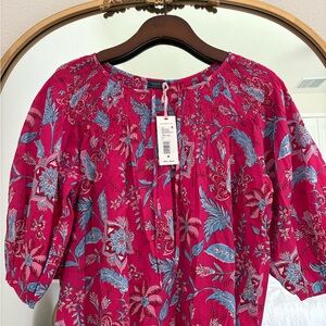 Vineyard Vines Pink and Blue Floral Blouse